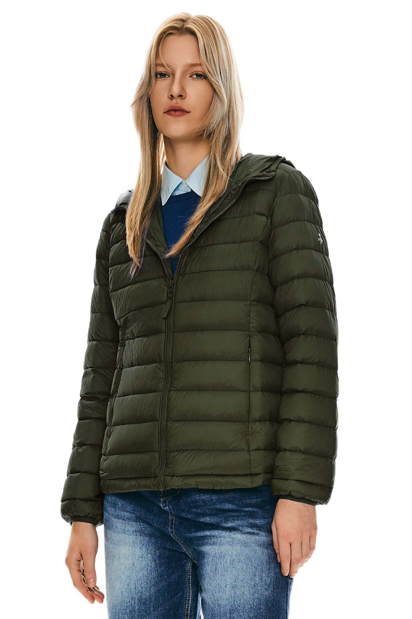 Lightweight Packable Down Jacket with Stand Collar with hood