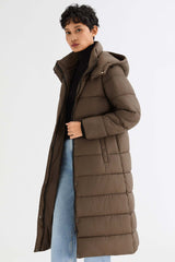 Long Hooded Quilted Lyrella Puffer Jacket