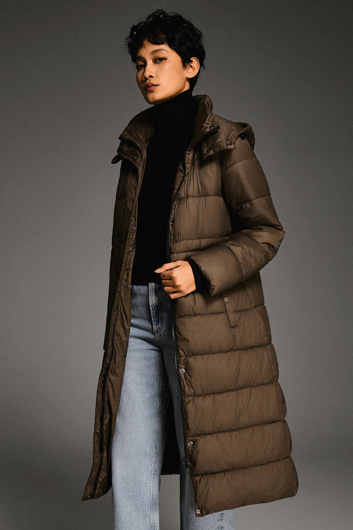 Long Hooded Quilted Lyrella Puffer Jacket