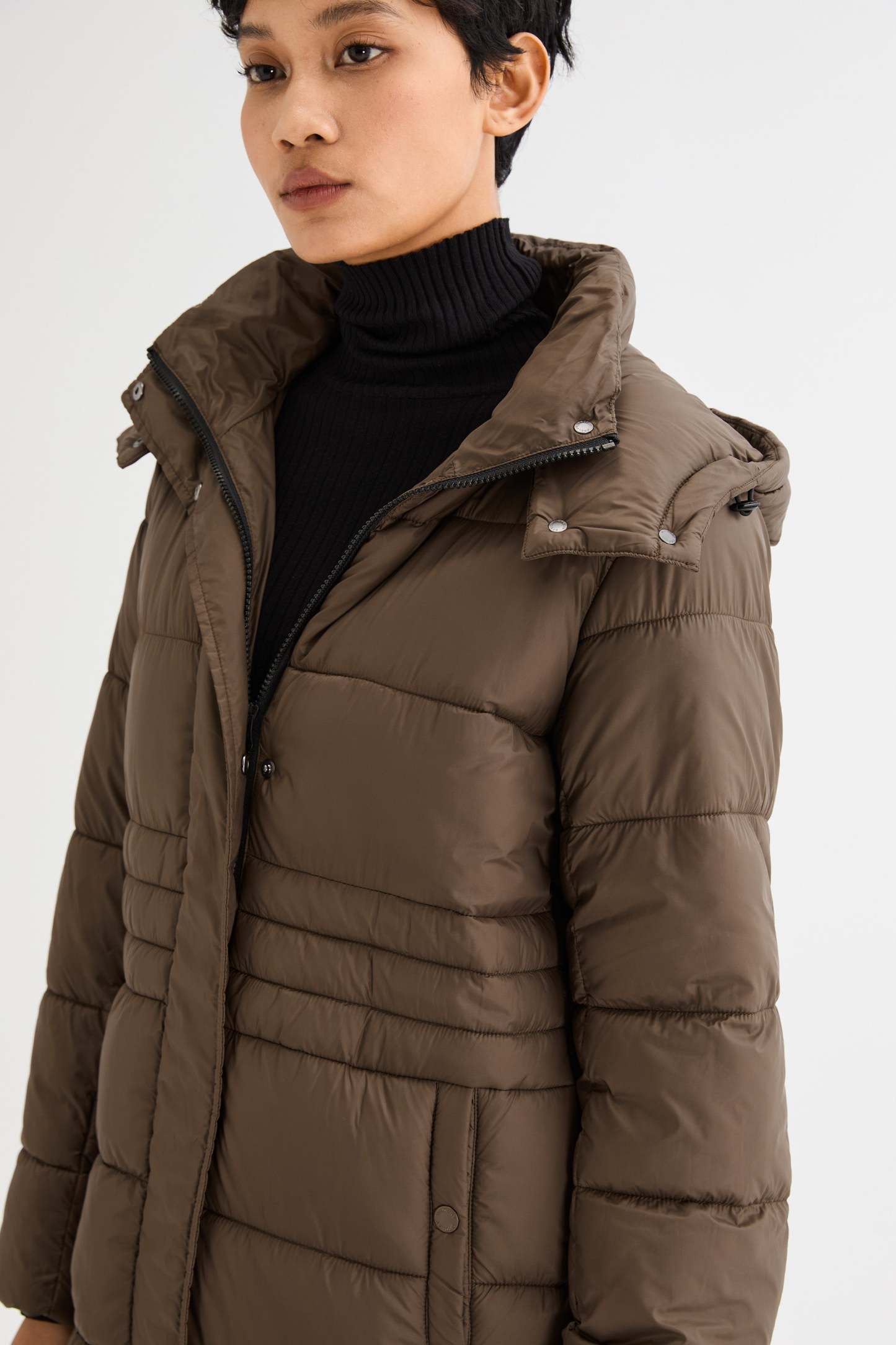 Long Hooded Quilted Lyrella Puffer Jacket