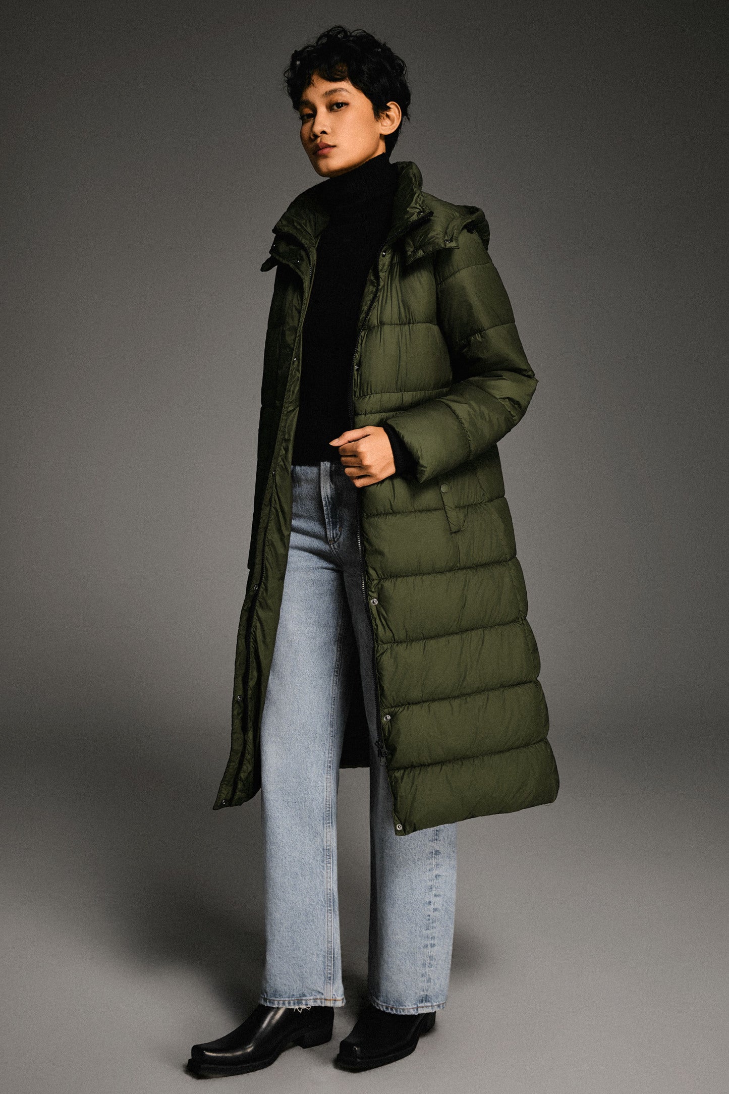 Long Hooded Quilted Lyrella Puffer Jacket