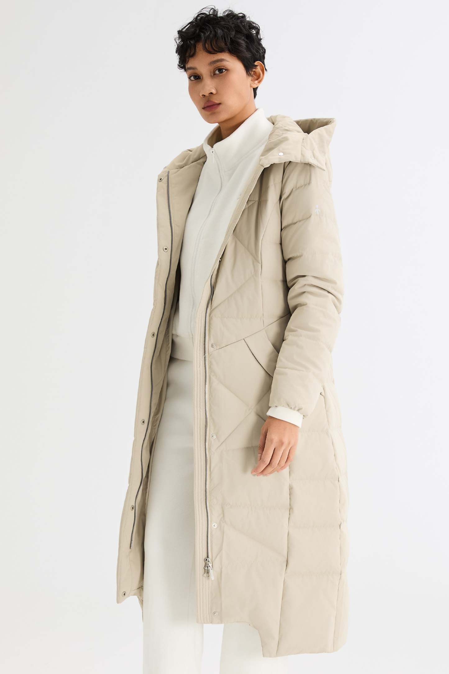 Long Maxi Down Coat with Hood