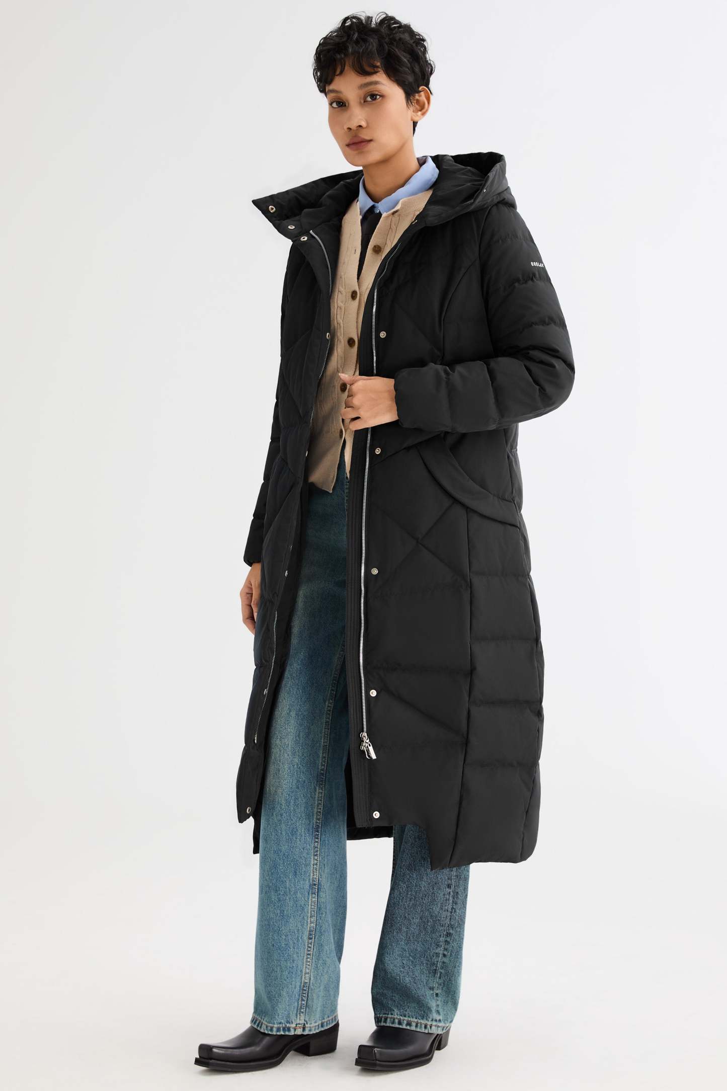 Long Maxi Down Coat with Hood