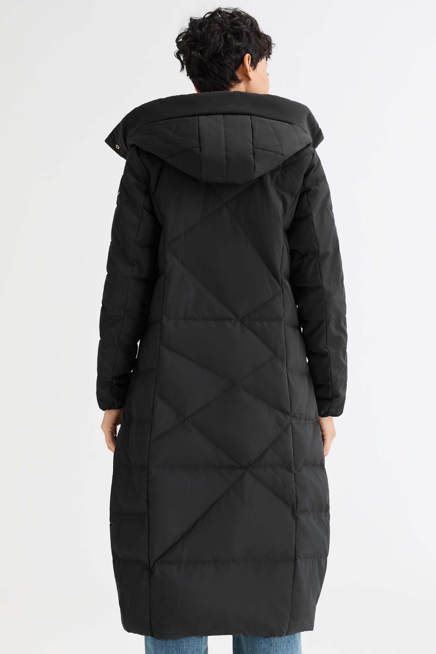 Long Maxi Down Coat with Hood