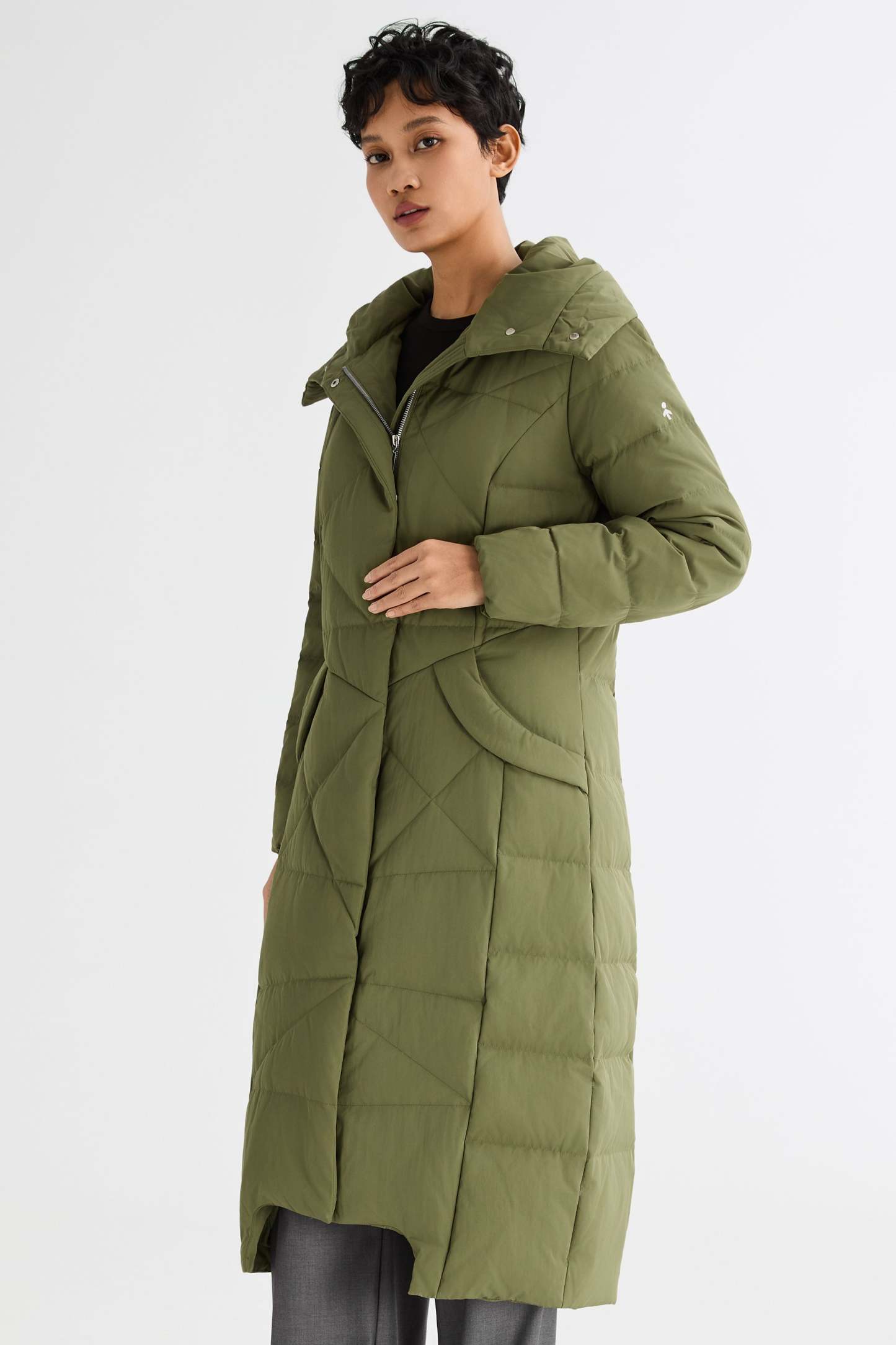 Long Maxi Down Coat with Hood