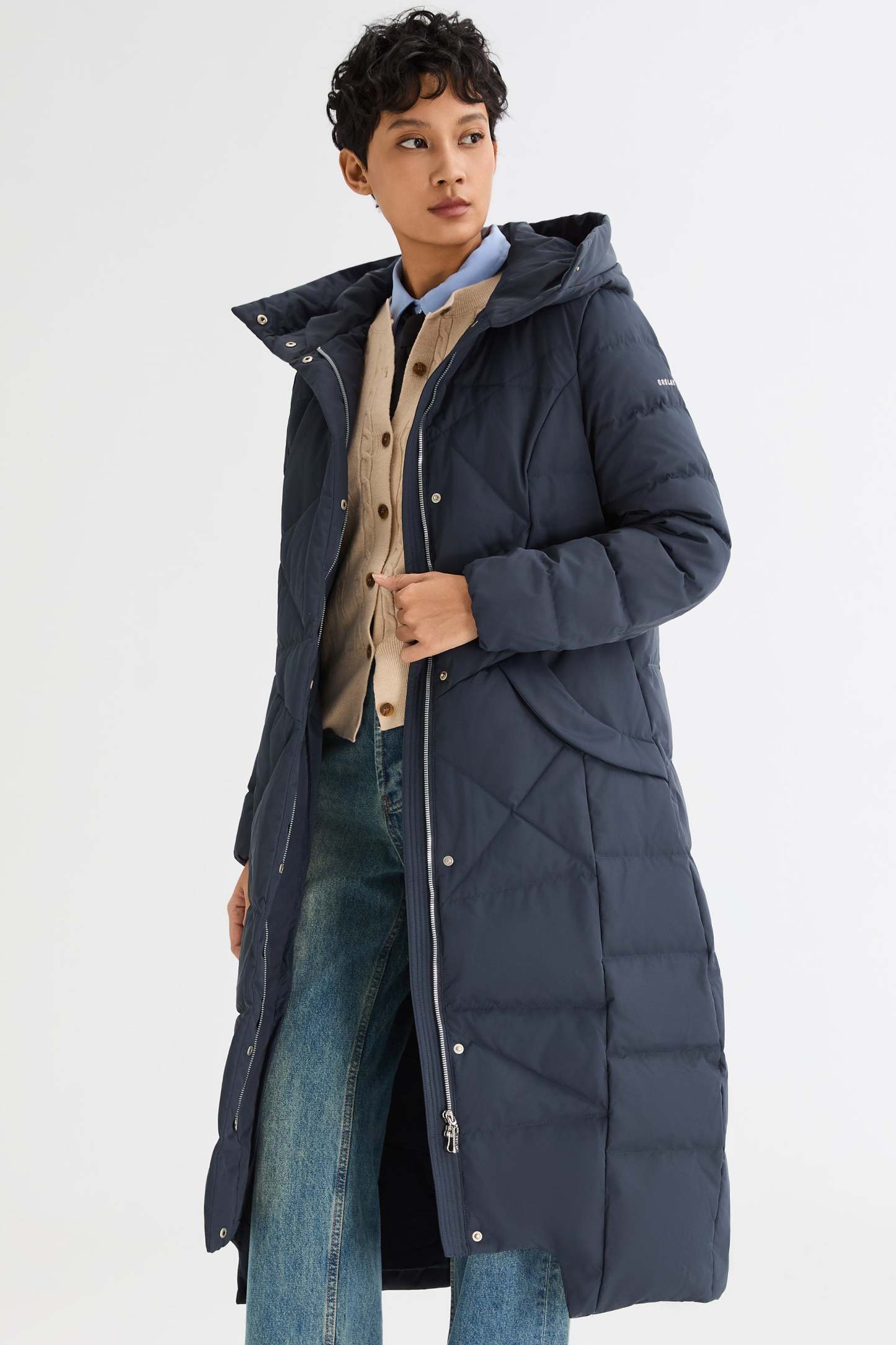 Long Maxi Down Coat with Hood