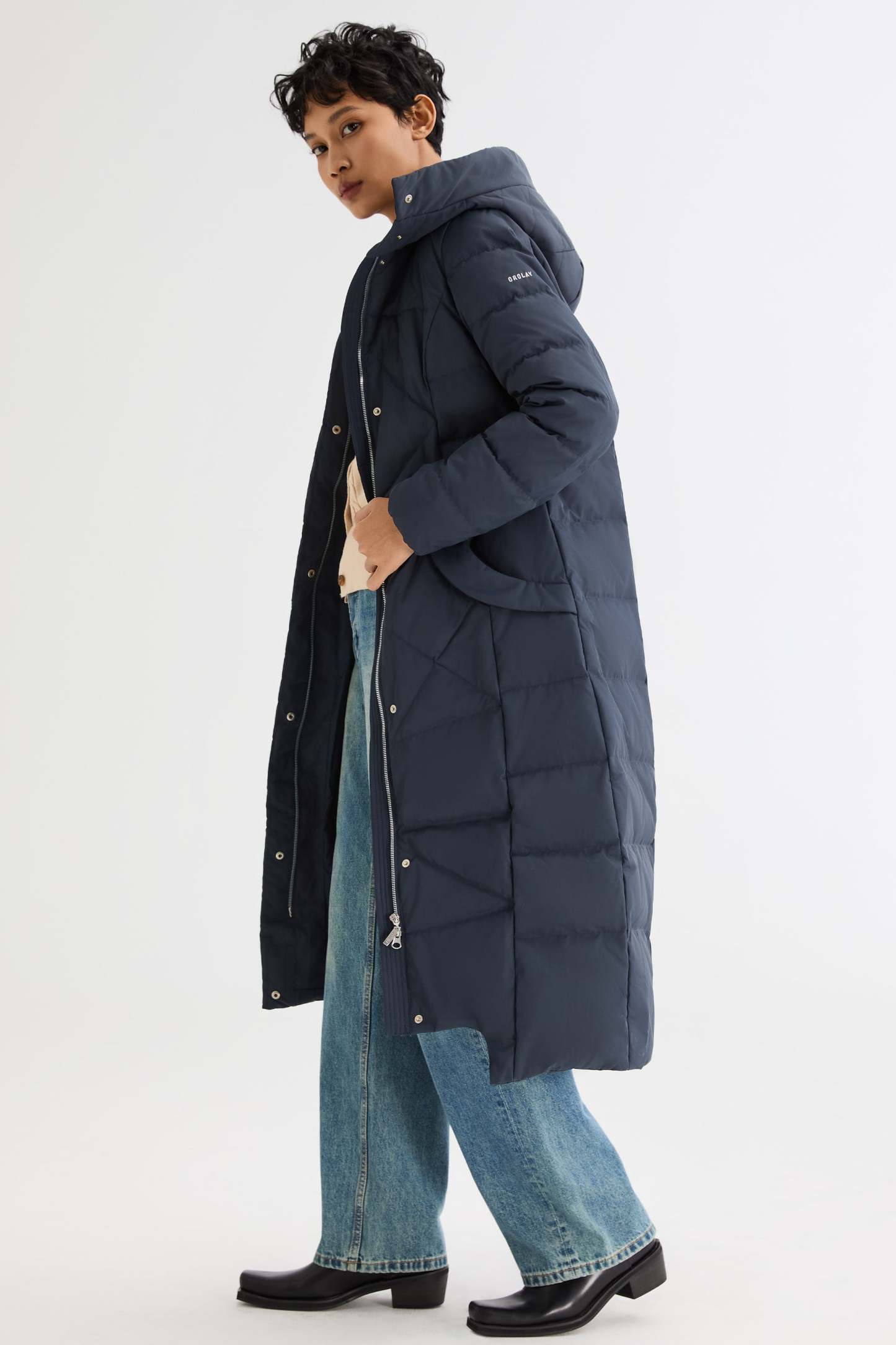 Long Maxi Down Coat with Hood