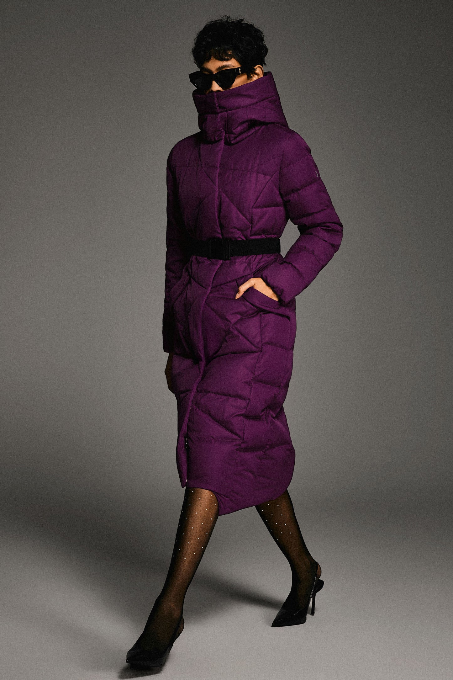 Long Maxi Down Coat with Hood