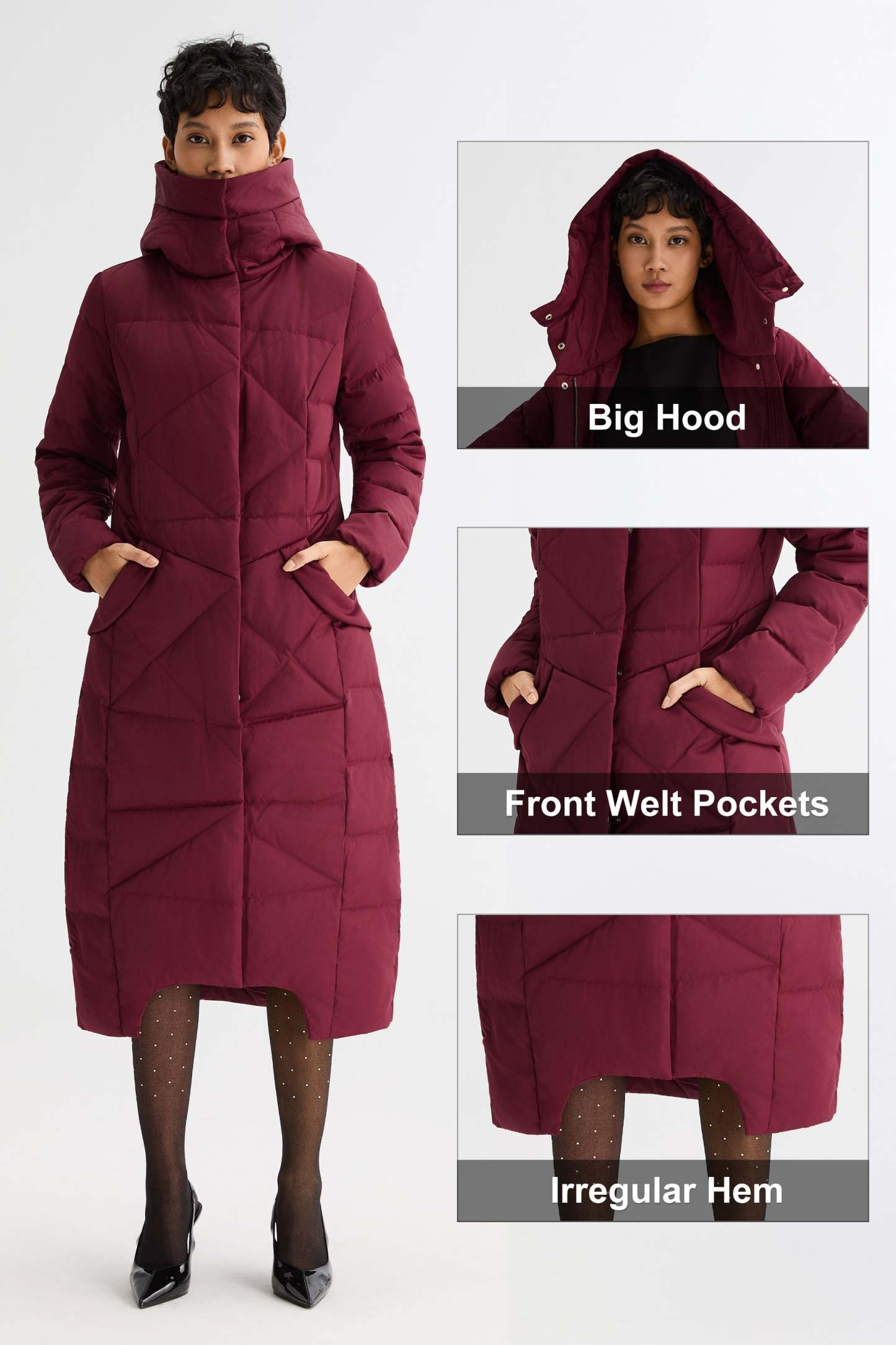 Long Maxi Down Coat with Hood