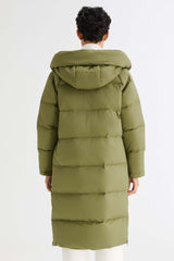 Long Puffer Down Jacket with Hem Slit