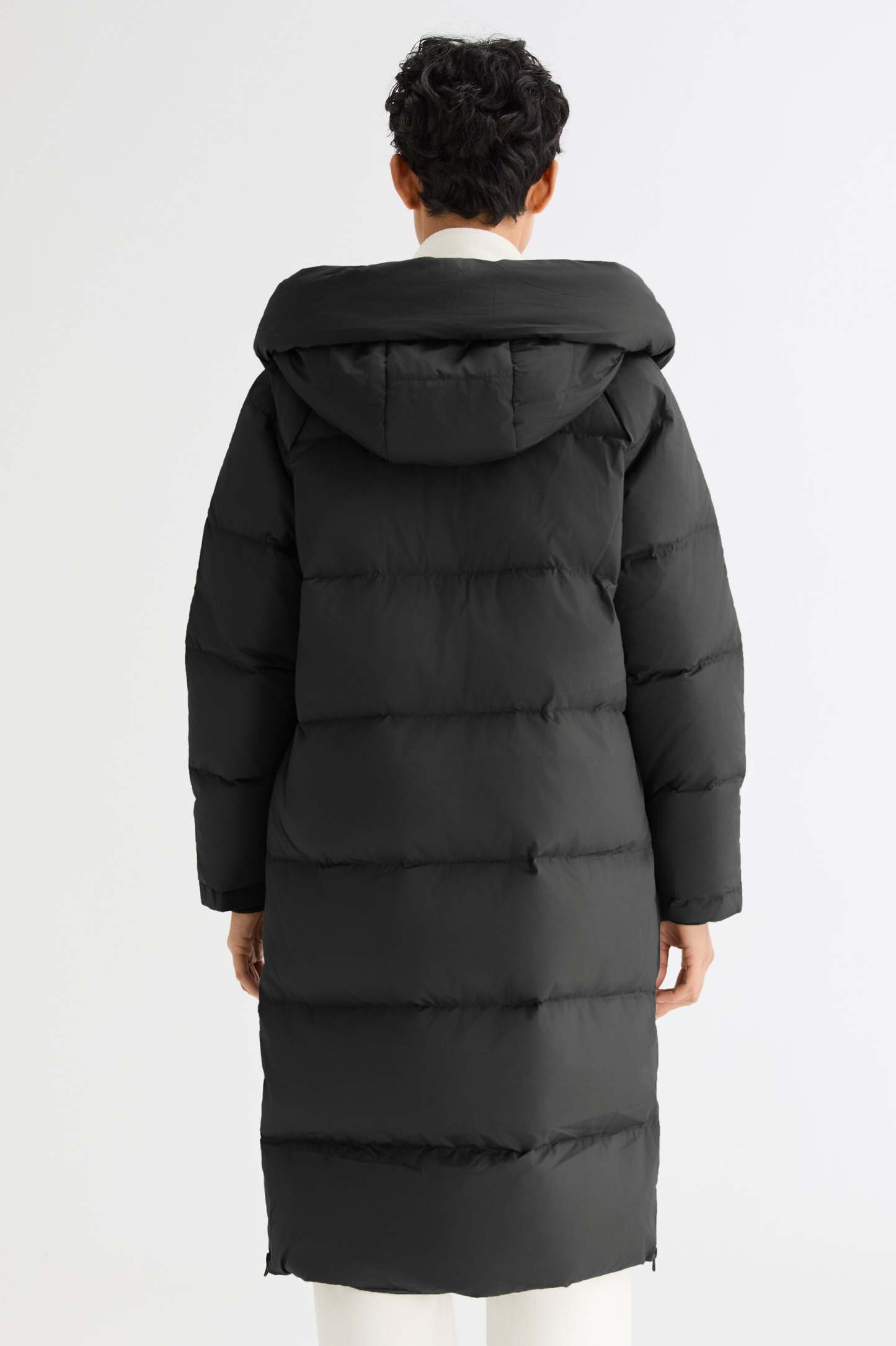 Long Puffer Down Jacket with Hem Slit
