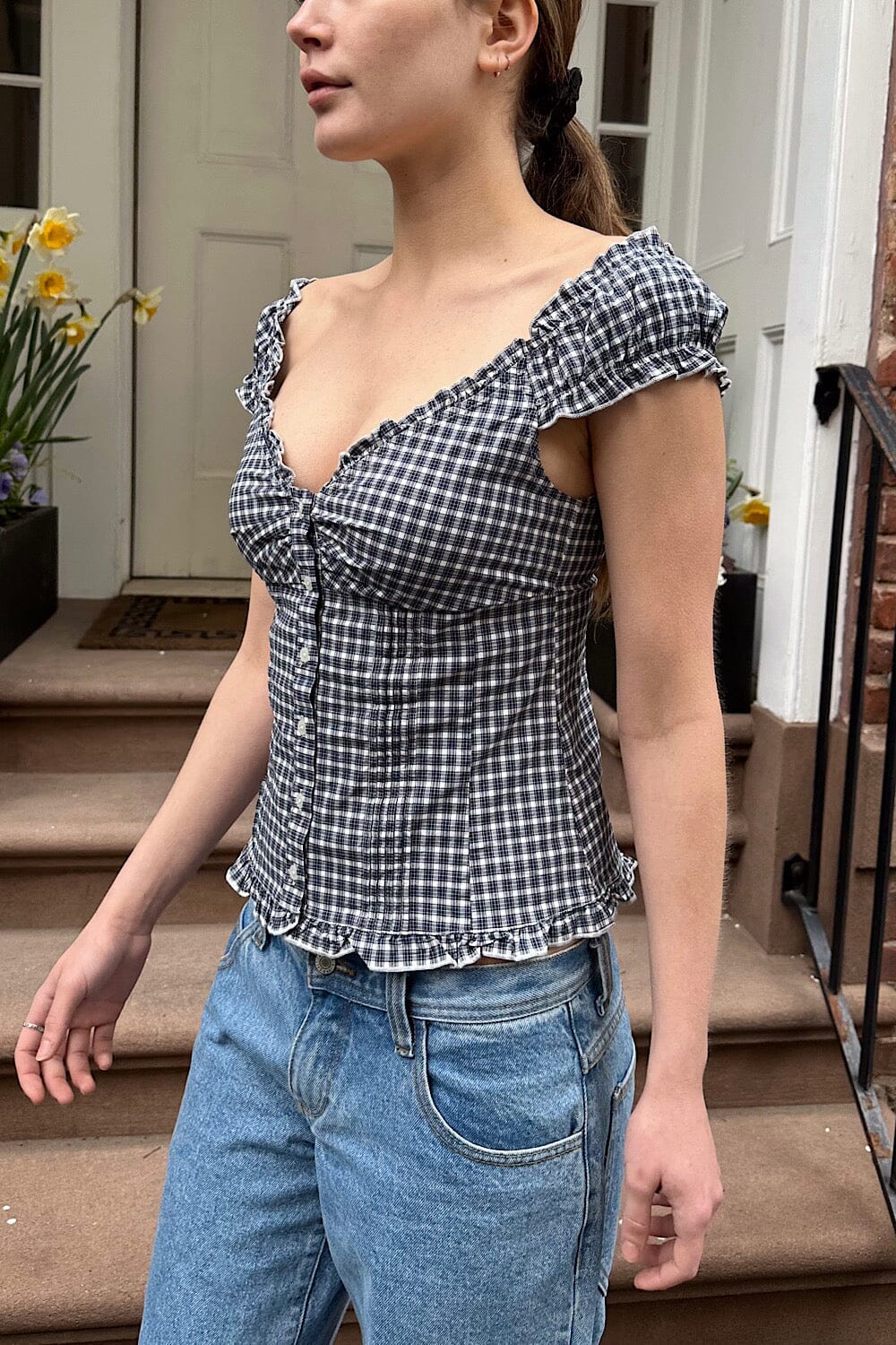 Elena Plaid Top