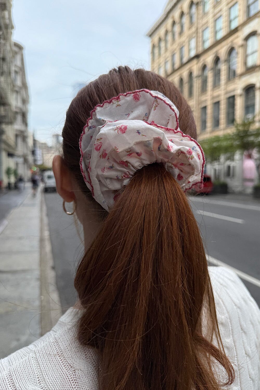 Floral Frill Scrunchie