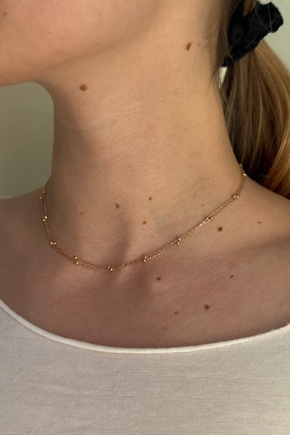 Double Chain Bead Necklace