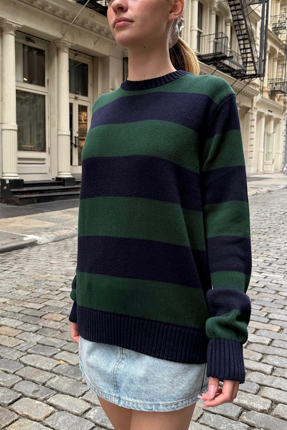 Brianna Cotton Thick Stripe Sweater