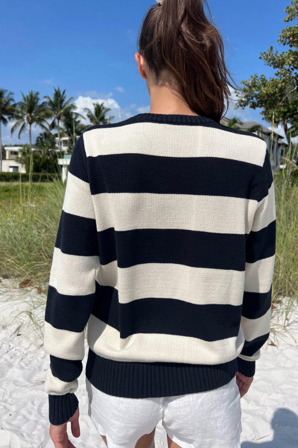 Brianna Cotton Thick Stripe Sweater