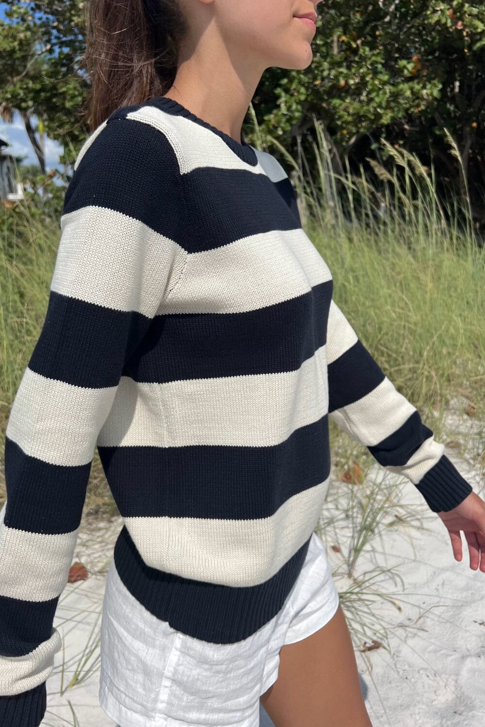 Brianna Cotton Thick Stripe Sweater