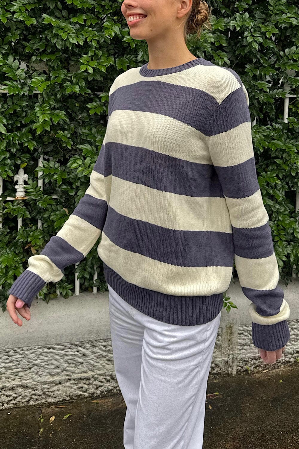 Brianna Cotton Thick Stripe Sweater