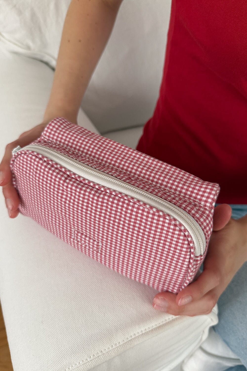 Checkered Makeup Bag