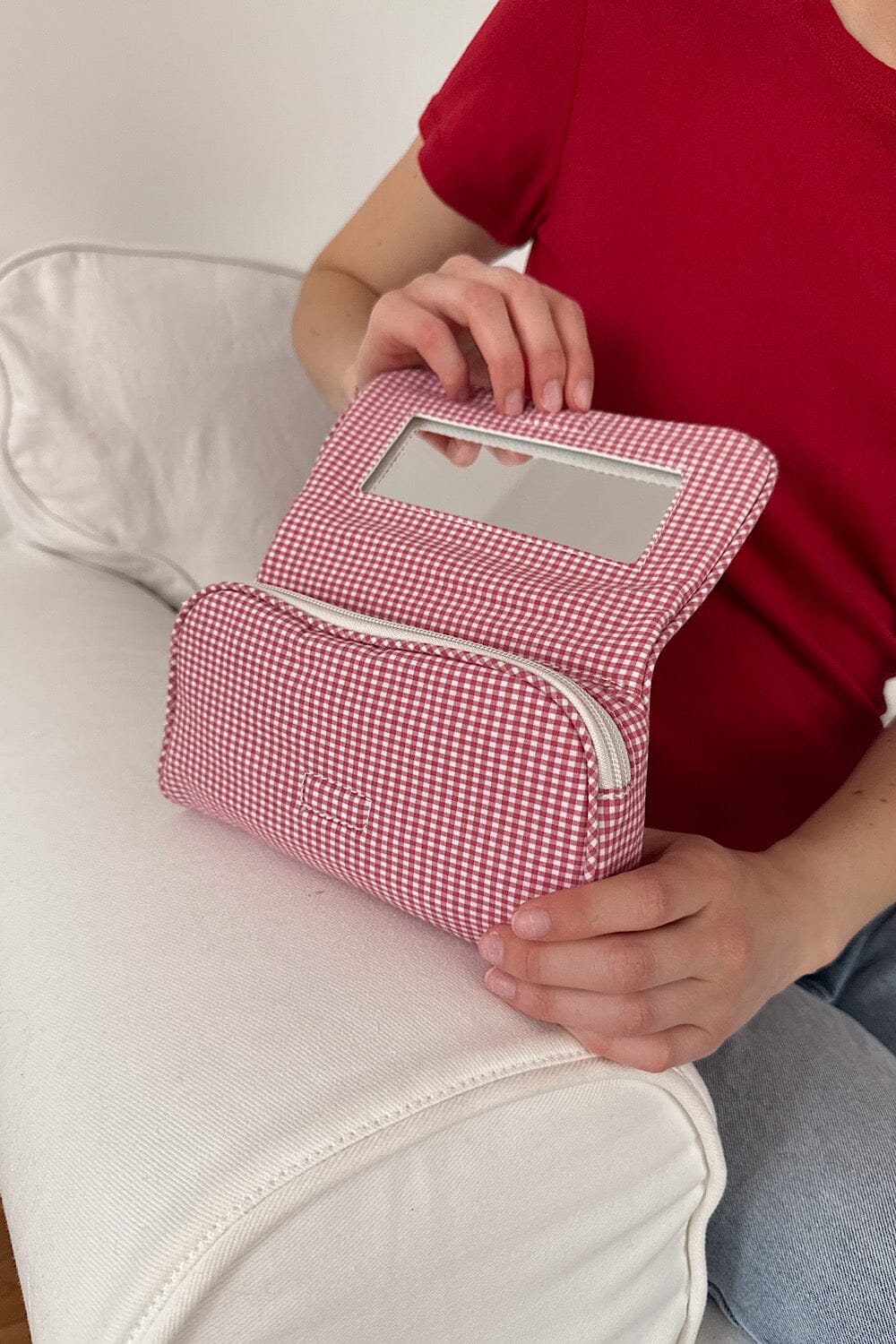 Checkered Makeup Bag