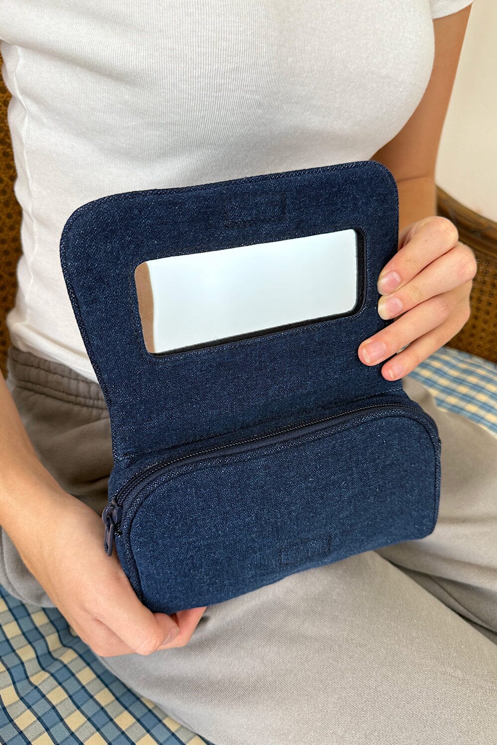 Dark Denim Makeup Bag