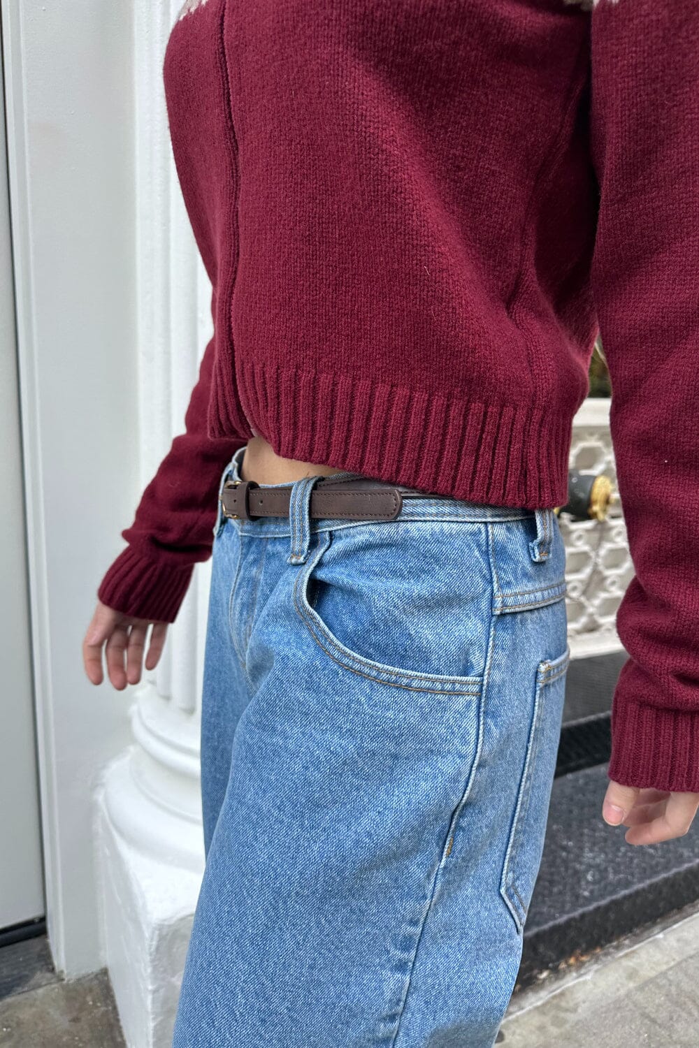 Faux Leather Buckle Belt