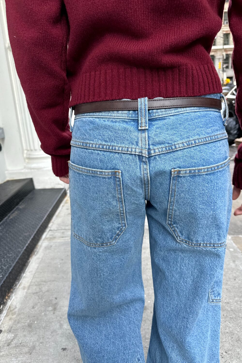 Faux Leather Buckle Belt