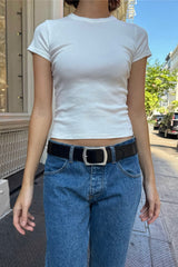 Faux Leather Buckle Belt