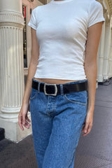 Faux Leather Buckle Belt