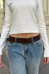 Faux Leather Buckle Belt