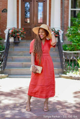Meryl Linen Dress - Red