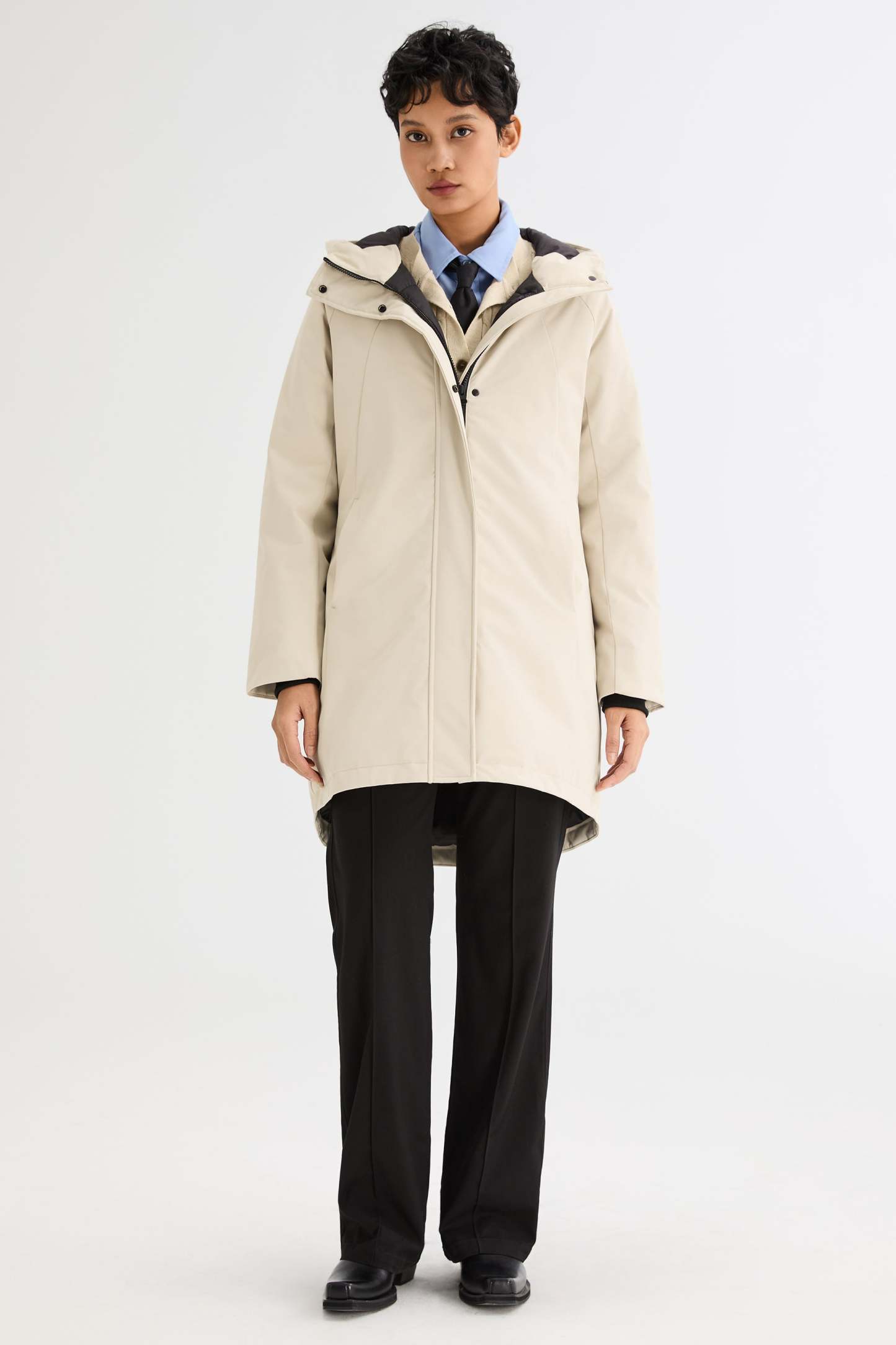 Mid-Length Windproof Parka Coat
