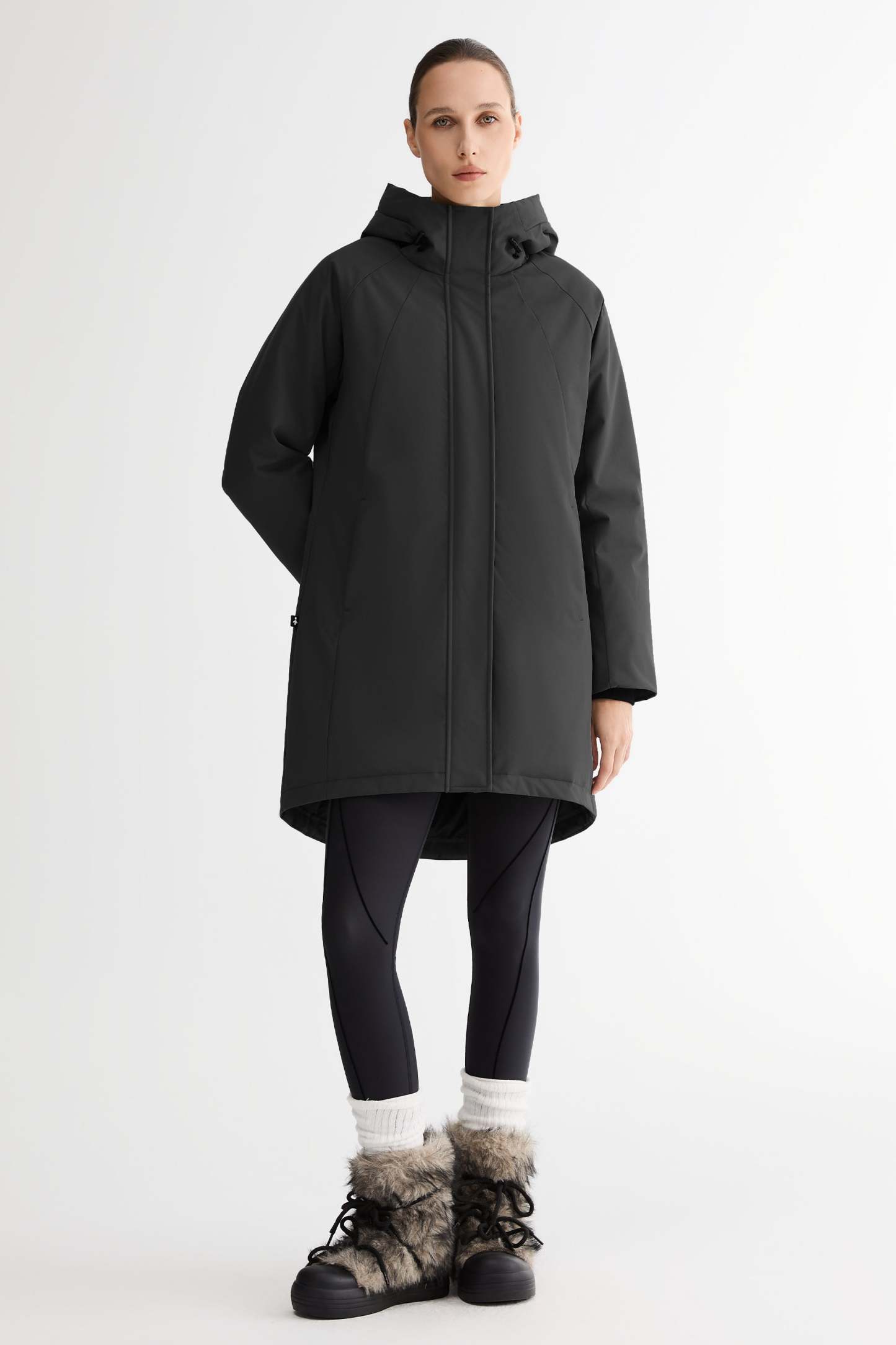 Mid-Length Windproof Parka Coat