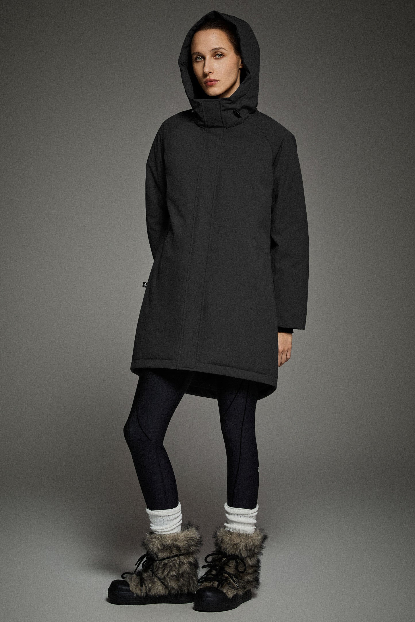 Mid-Length Windproof Parka Coat