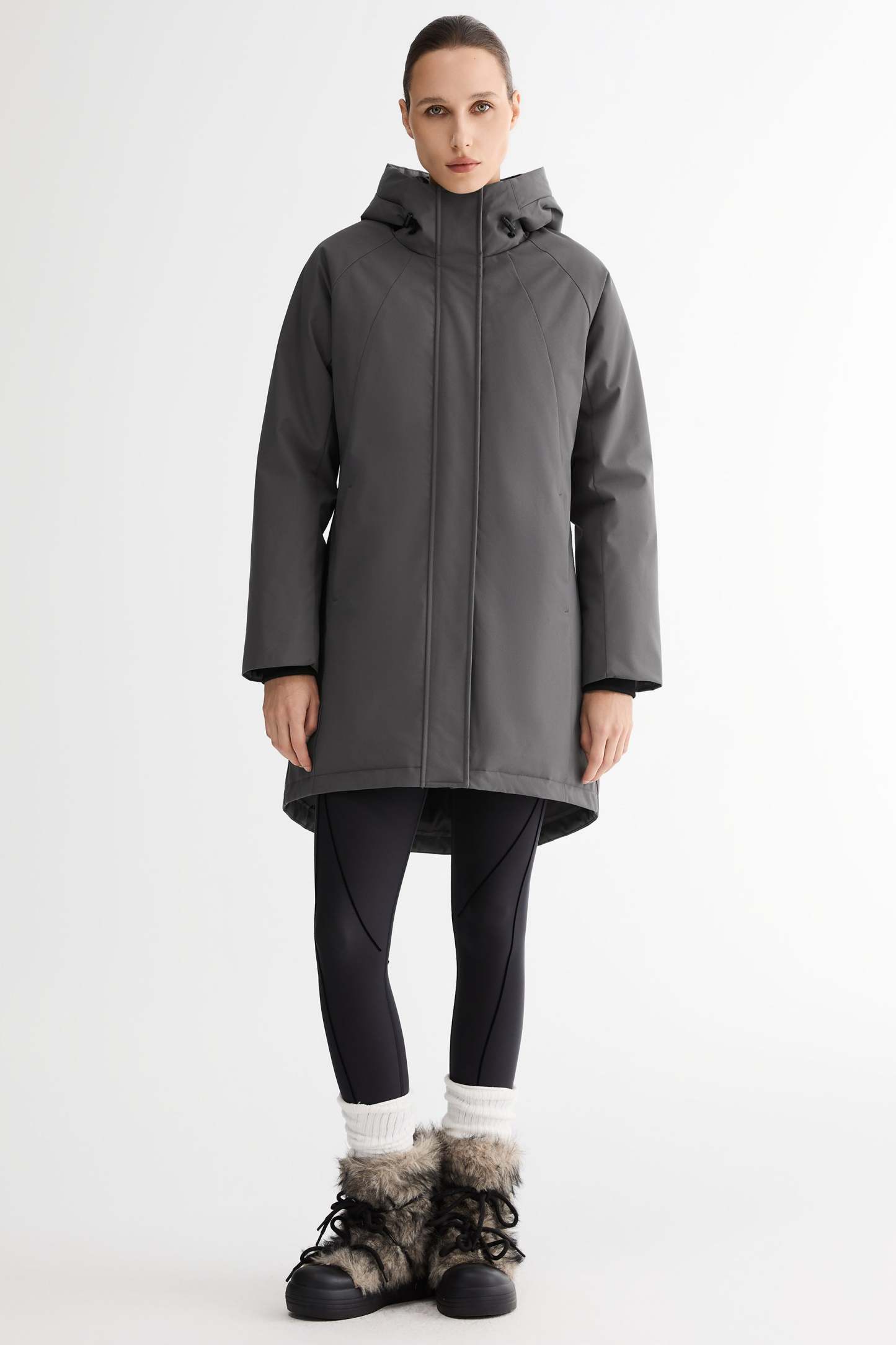 Mid-Length Windproof Parka Coat