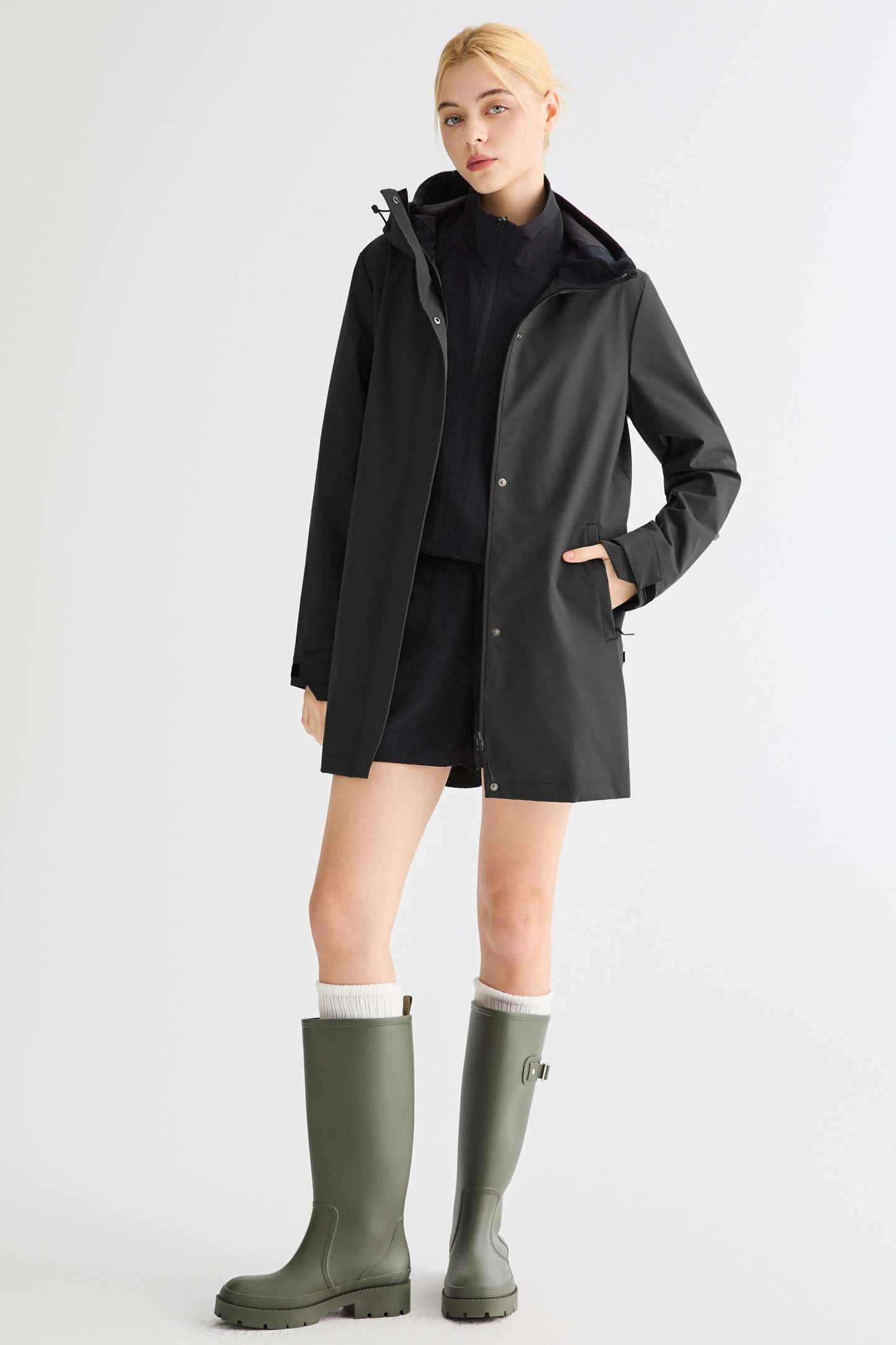 Mid-Length Waterproof Trench Jacket