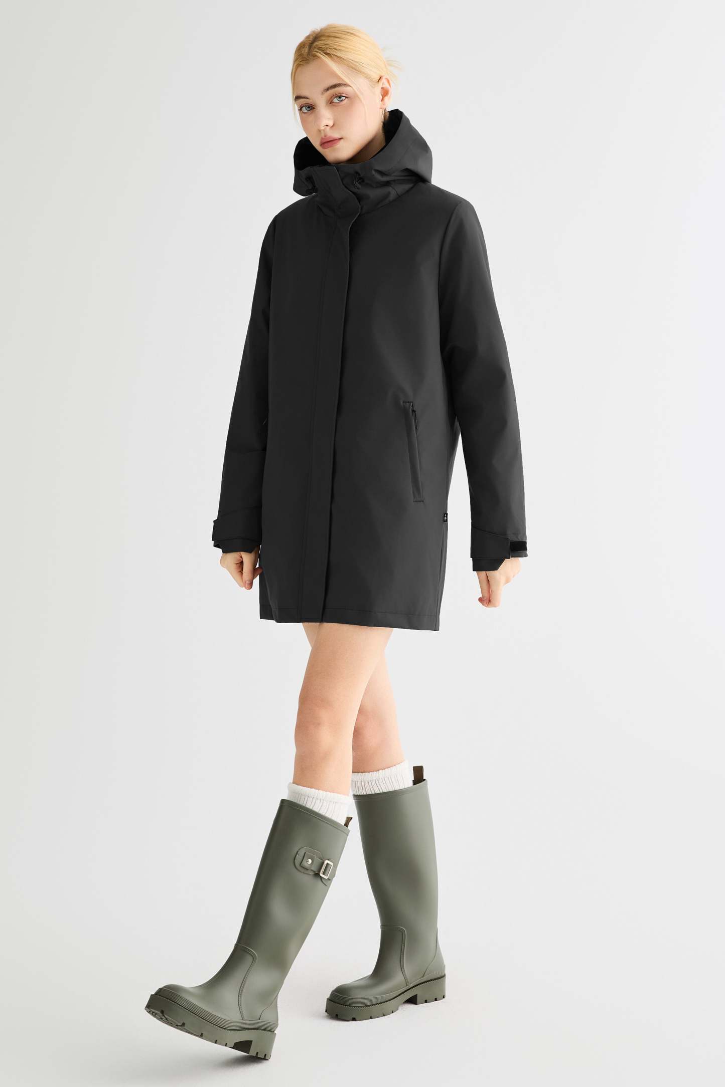 Mid-Length Waterproof Trench Jacket