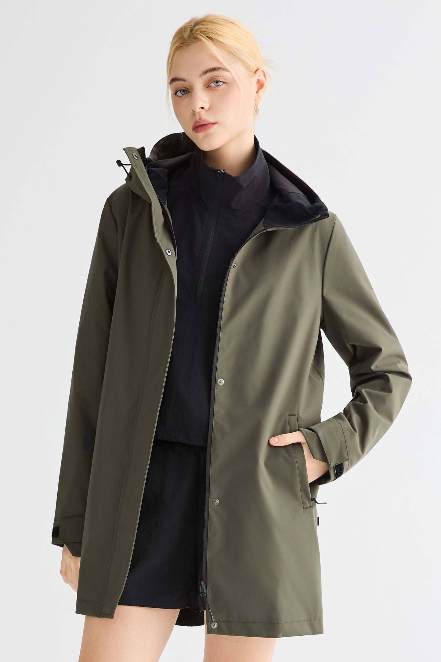 Mid-Length Waterproof Trench Jacket