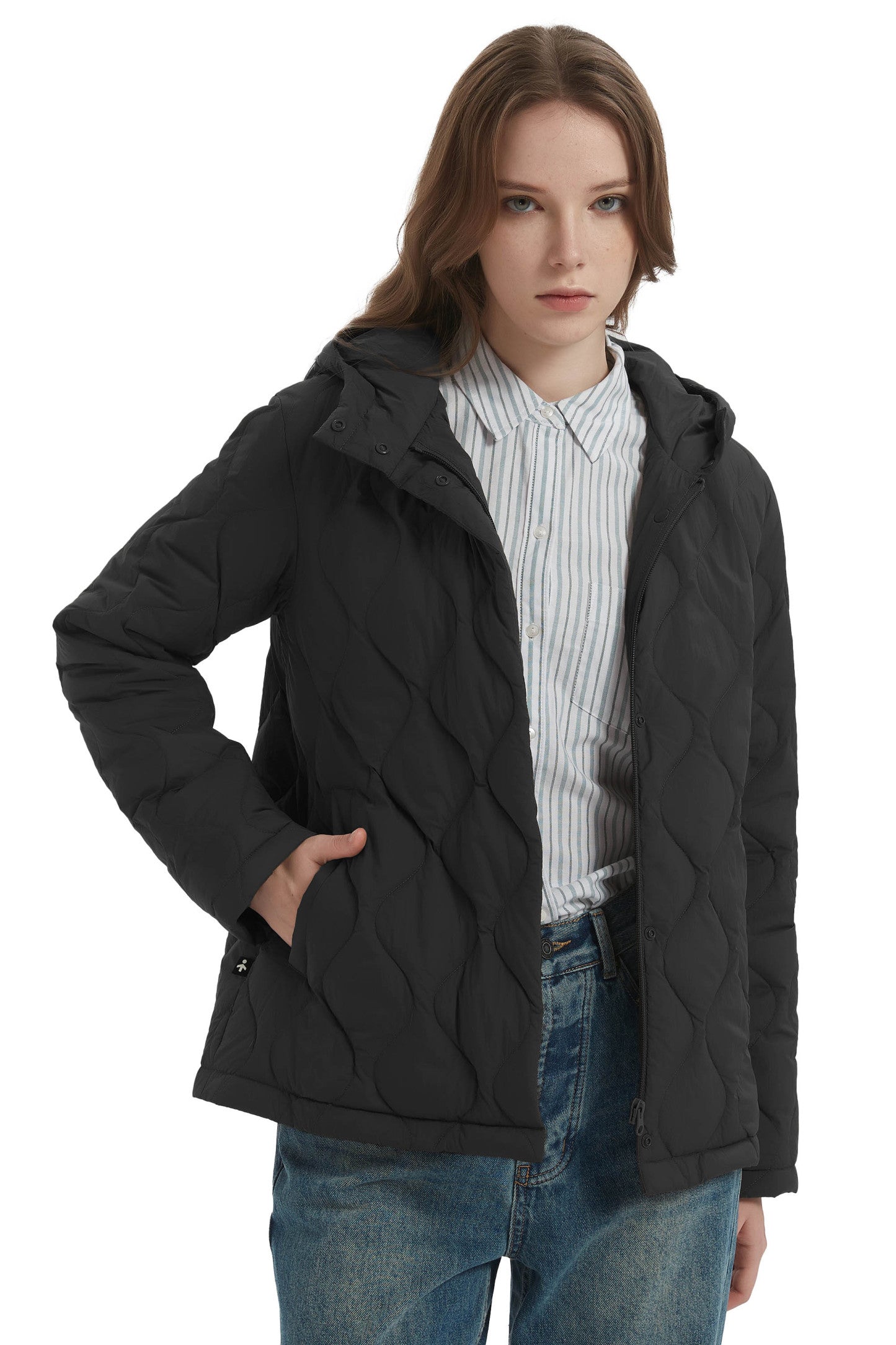 Quilted Down Jacket Lightweight Hooded