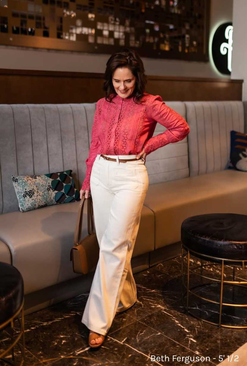 Odilia Mid Rise Straight Leg Jeans - Cream