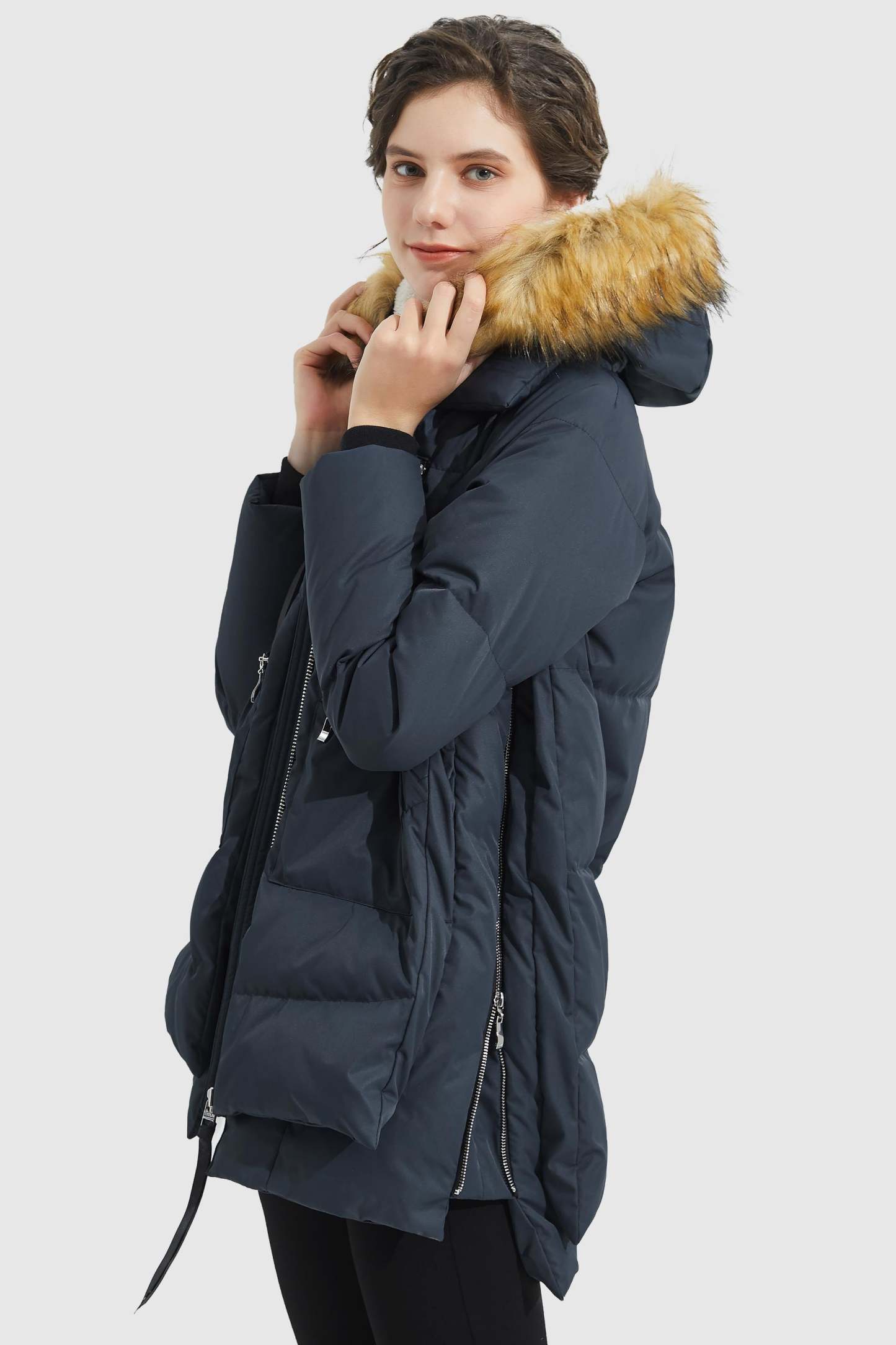 092 Universe® Thickened Down Jacket with Faux Fur Hood