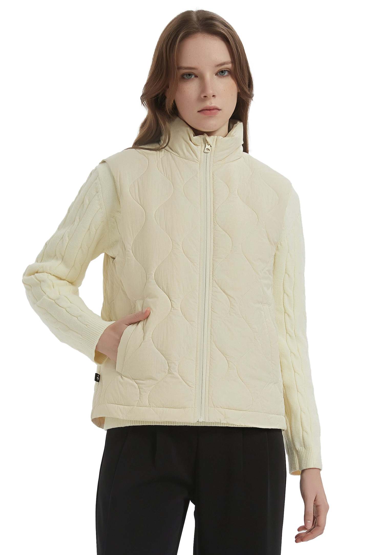 Cropped Down Puffer Vest Zip Up Lightweight