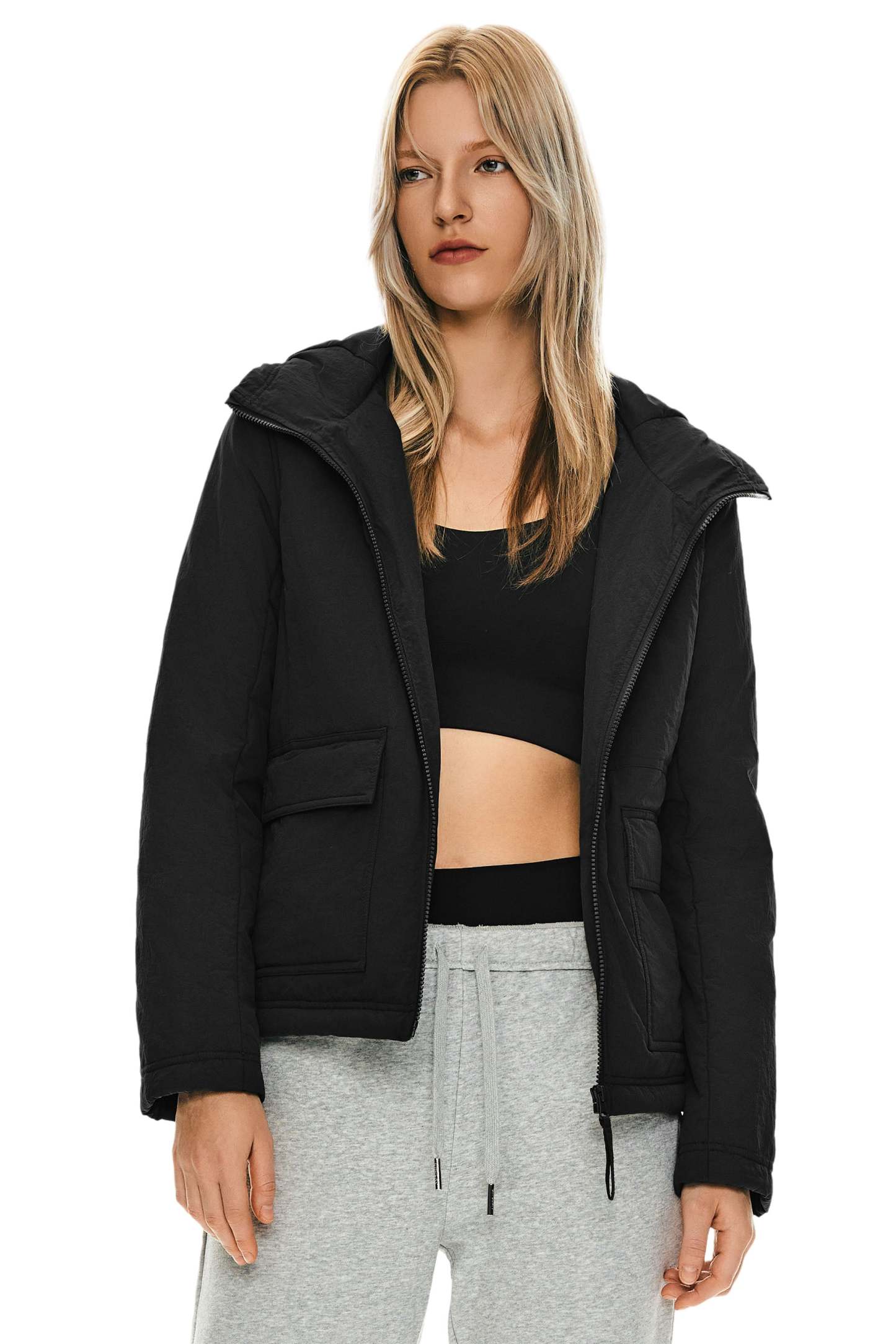 Hooded Lightweight Jacket Zip Up