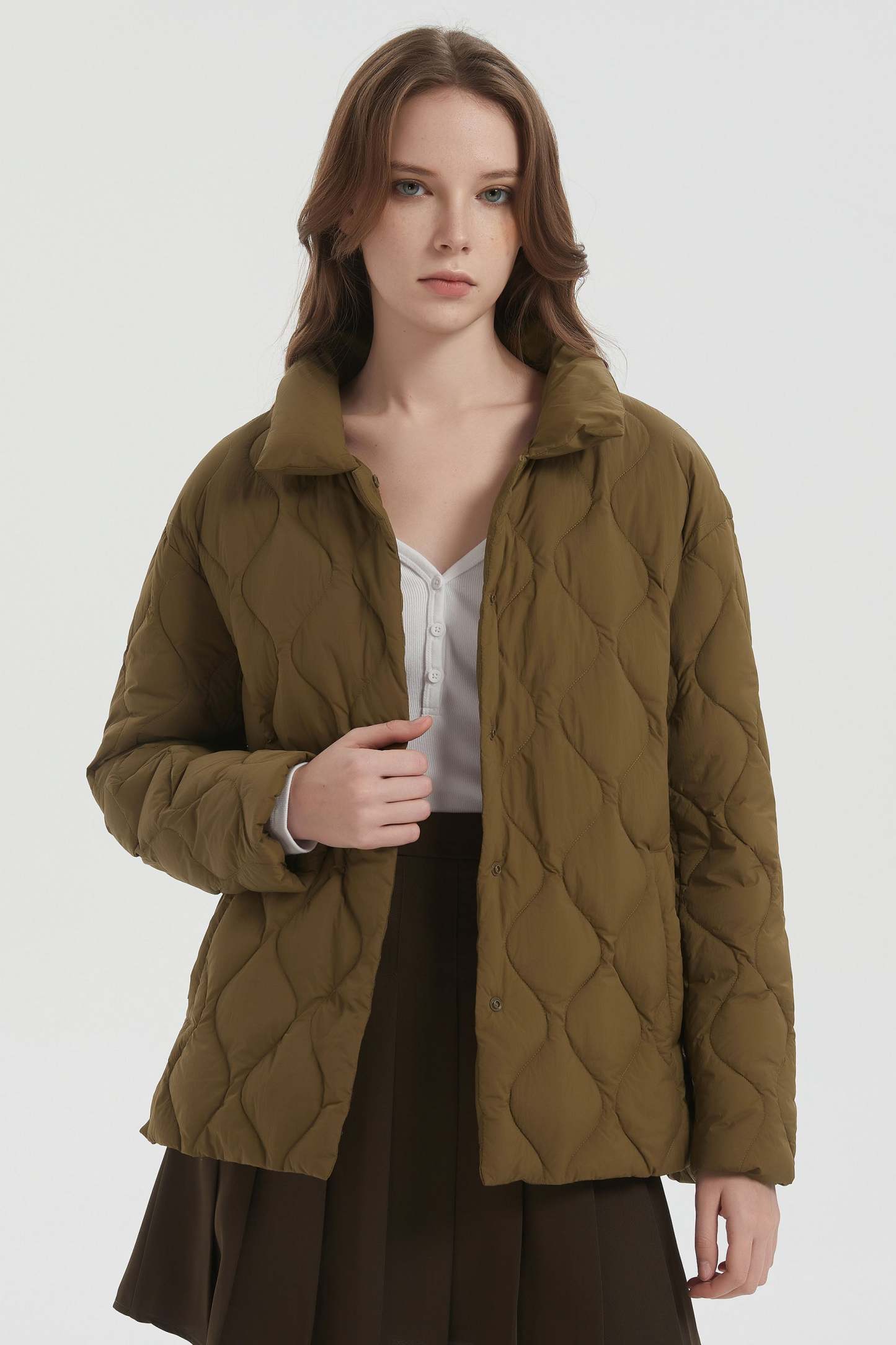 Oversized Down Puffer Jacket Lightweight Quilted
