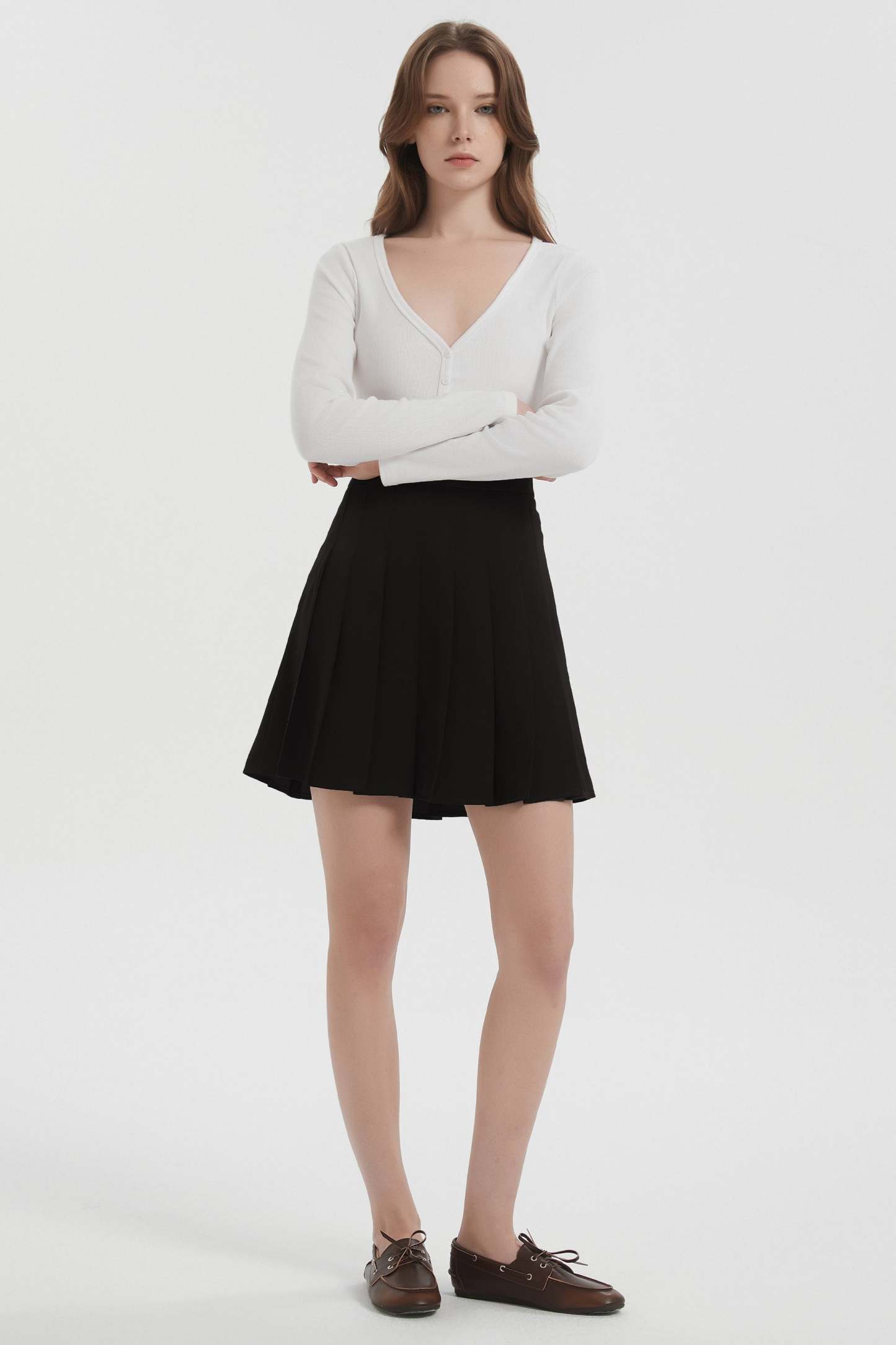 High Waisted Skirts A Line Pleated Skirt