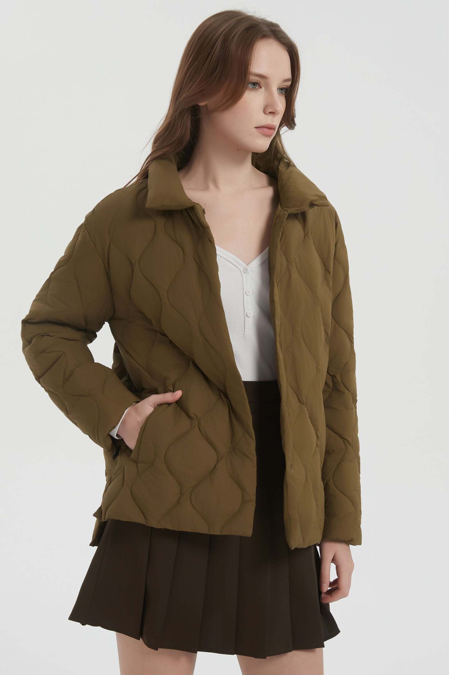 Oversized Down Puffer Jacket Lightweight Quilted