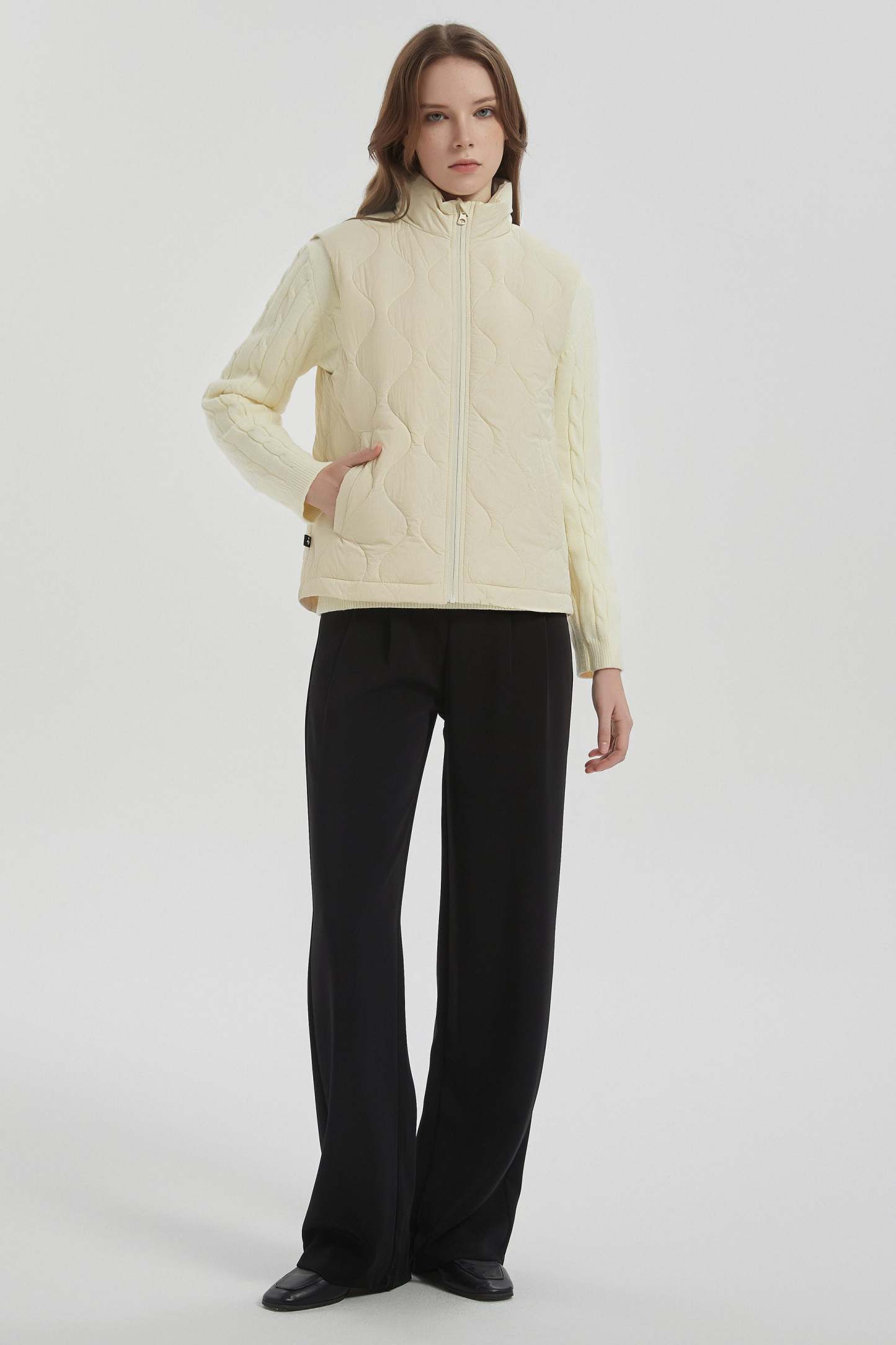 Cropped Down Puffer Vest Zip Up Lightweight