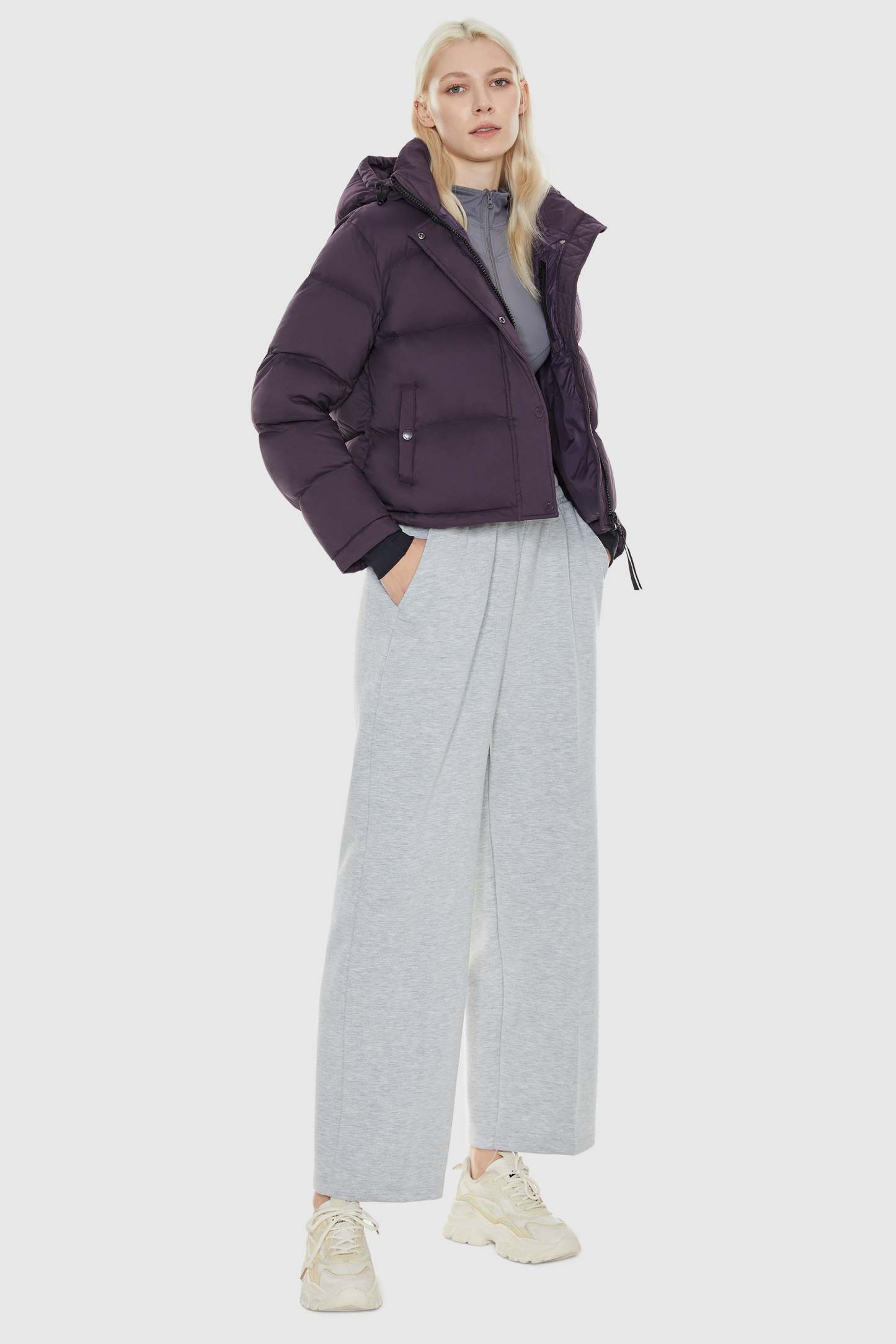 Aurora Cropped Thermal Down Puffer Jacket