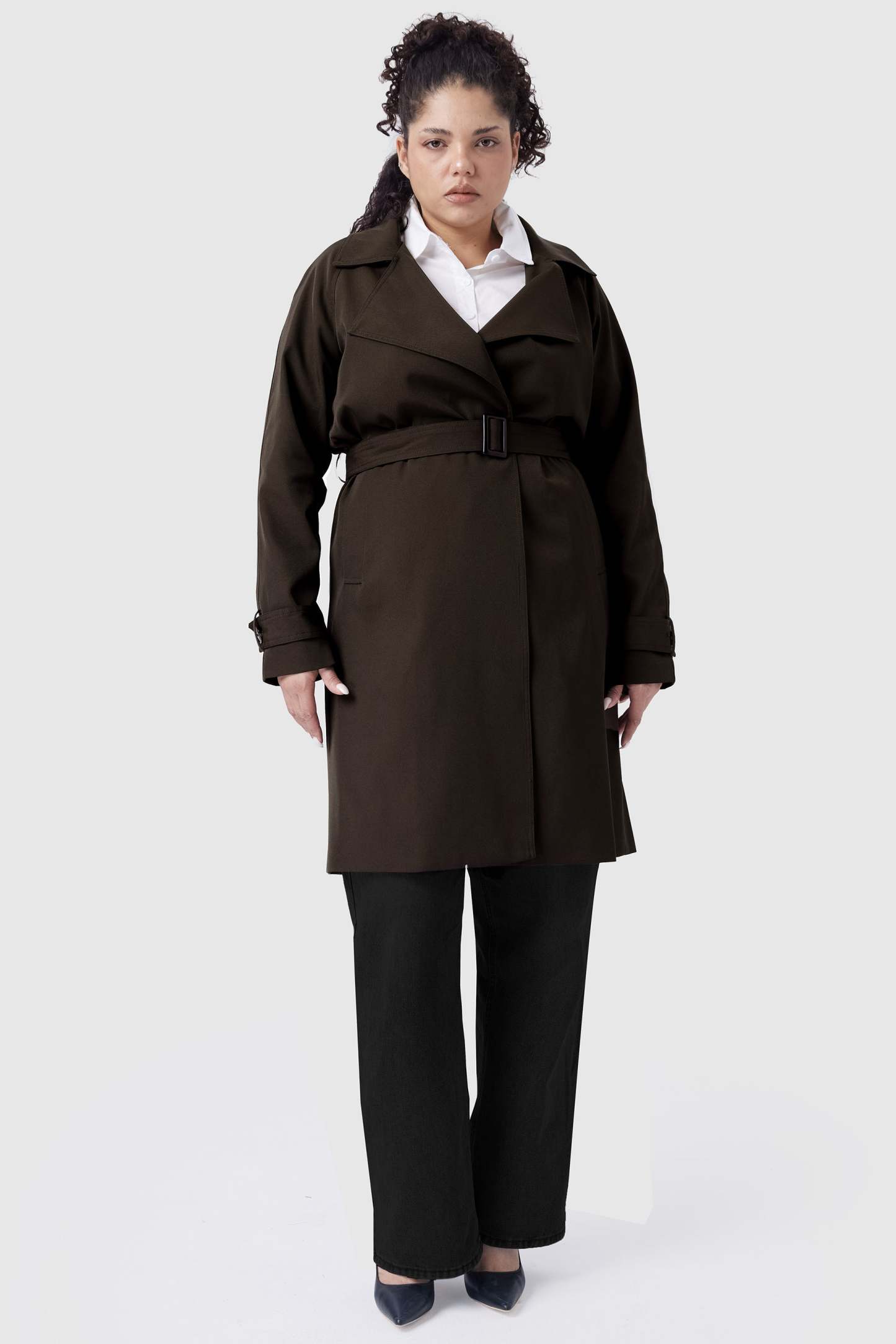 Casual Belted Lapel Trench