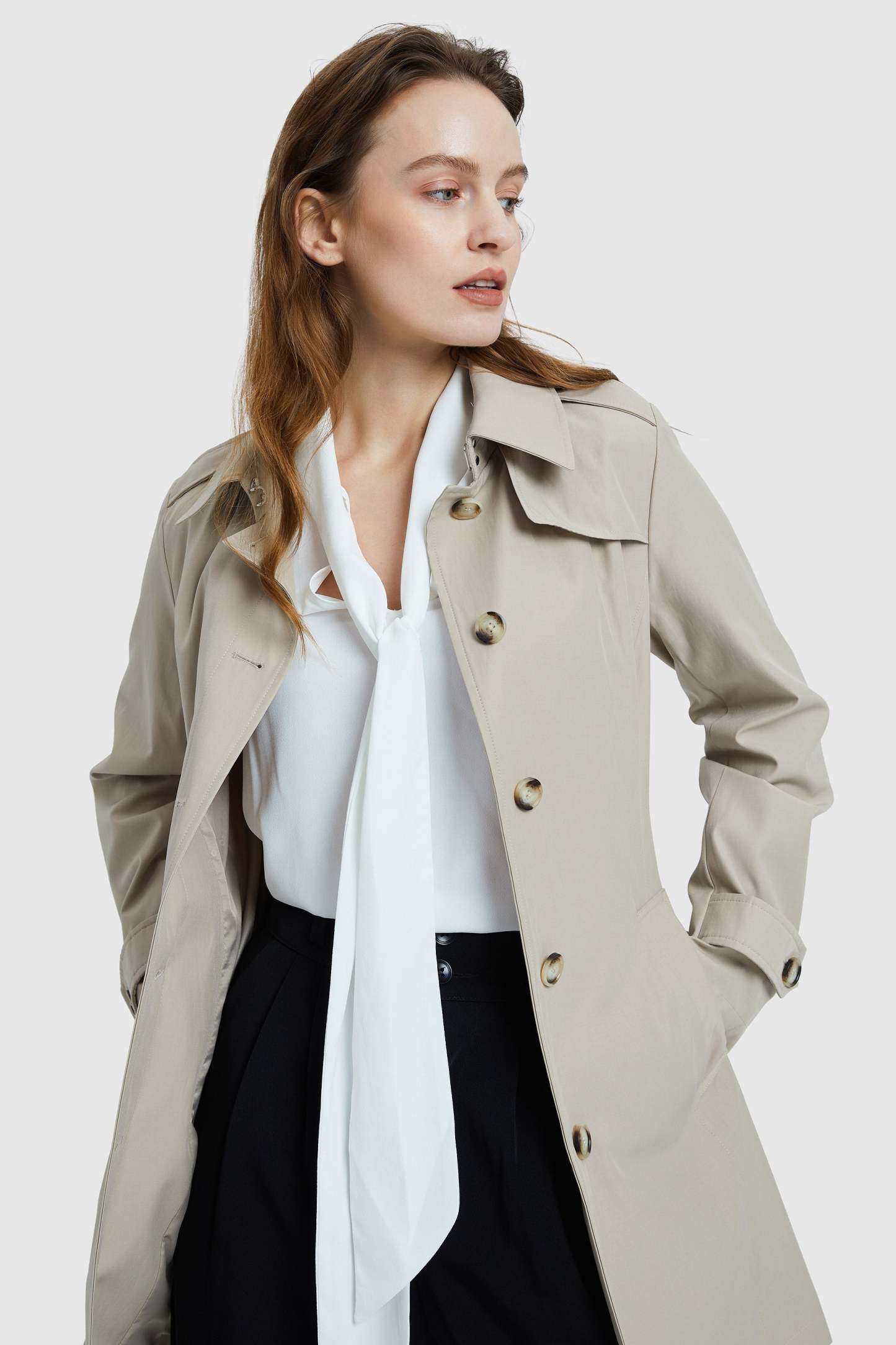 Classic Windproof Belted Hudson Trench